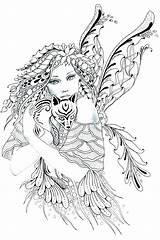 Fairy Pages Coloring Gothic Adults Detailed Getcolorings sketch template