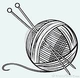 Yarn Wool Drawing Clipart Needles Knitting Ball Lana Vector Clip Stock Wol Drawings Laine Background Knit Depositphotos Illustration Cliparts Crochet sketch template