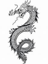 Dragon Chinese Coloring Printable Pages Description Kids A4 sketch template