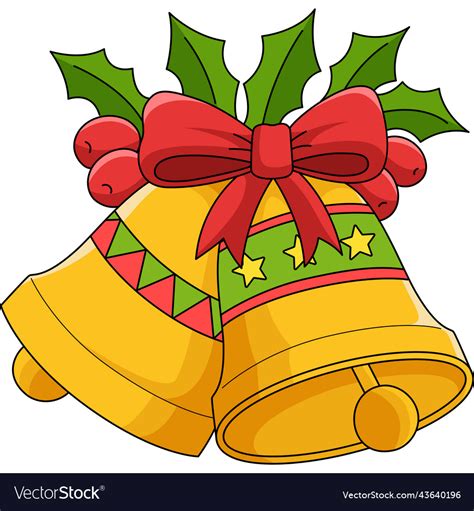 christmas bell cartoon colored clipart royalty  vector