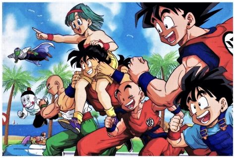 Bulma Yamcha Goku Gohan Krillin Piccolo Tien Chiaotzu Master