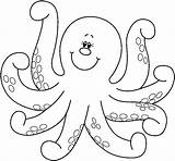 Octopus Coloring Pages Animal Preschoolcrafts Kindergarten Preschool sketch template