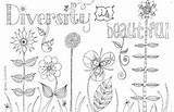 Diversity Coloring Pages Template Sheets Flower sketch template