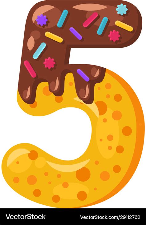 donut cartoon  number royalty  vector image