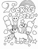 Coloring Pages Word Printable Swear Adults Curse Adult Funny Drugs Unicorn Say Drug Cuss Books Print Magical Words Colouring Book sketch template