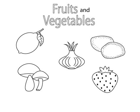 coloring fruits  vegetables printable