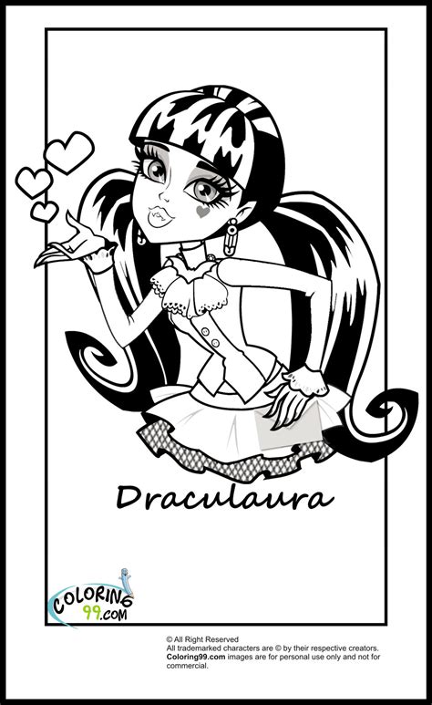 monster high draculaura coloring pages minister coloring