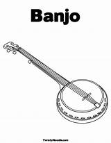 Banjo Template Coloring sketch template