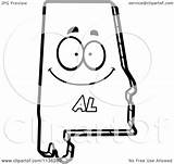 Alabama State Cartoon Outlined Character Happy Coloring Clipart Thoman Cory Vector sketch template
