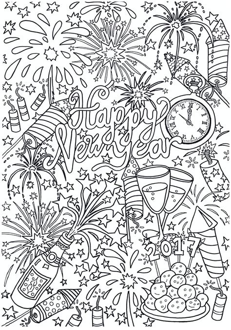 coloring page happy  year  printable coloring pages img