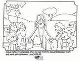 Coloring Jesus Pages Easter Bible Sheets Disciples Luke Matthew Appears Kids Calls Printable Colouring His Color School Template Sunday John sketch template