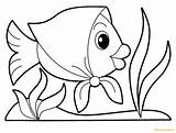 Fish Cute Pages Wearing Square Coloring Scarves Color sketch template