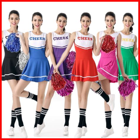 hot selling sexy high school cheerleader costume cheer girls uniform