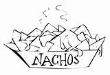 Nachos Nacho Coloring Colour Libre Pages Kids Sketch Template Food sketch template