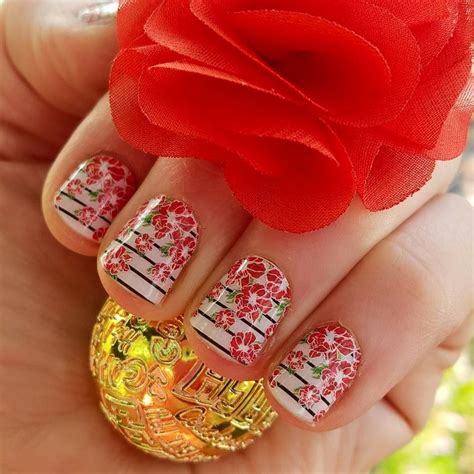 flowers  sse layered  country club jamberry nail wraps