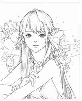 Coloring Pages Printable Book Quality High Anime Girl Drawing A4 Drawings Paper Manga Books People Choose Board Sketches Fairy sketch template