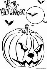 Halloween Coloring Scary Pumpkin Pages Printable Kids Lantern Jack Pluto Print Evil Cat Drawings Bats Drawing Cliparts Clipart Color Pumpkins sketch template