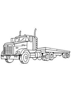 semi truck  empty load coloring page netart coloring books