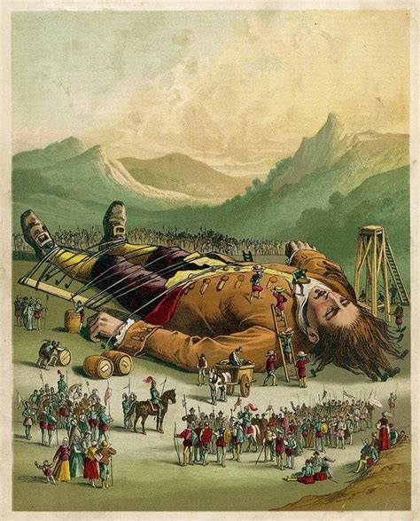 Gulliver Is Tied Down By The People Of Lilliput By Rex Whistler [©1729