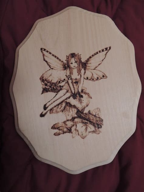 hand crafted fairy wood burning  art