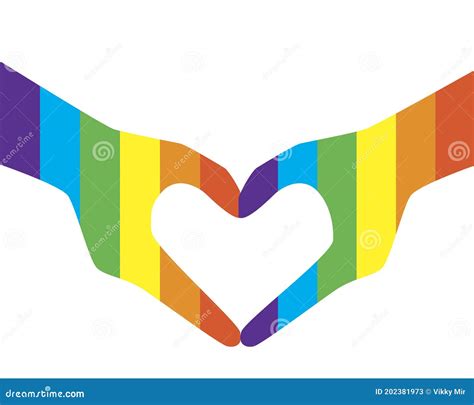 lgbtq heart fingers isolated as logo emblem for design flat vector