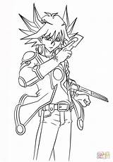 Gi Yu Oh Yugioh Coloring Yusei Pages 5ds Fudo Printable Print Manga Anime Characters Gx Jaden Search Yuki sketch template