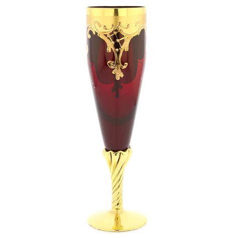 Murano Glass Goblets Set Of Two Murano Glass Champagne Flutes 24k
