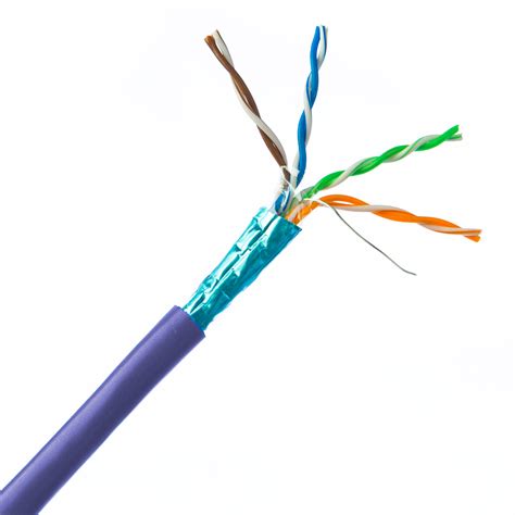 cate stp shielded bulk cable solid mhz  awg purple  ft