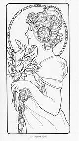 Coloring Pages Mucha Book Alphonse Color Dreamy Gazebo Nouveau Fun Pattern Books Line Drawings Choose Board Publications Dover Welcome sketch template
