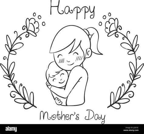 hand draw mother day style design stock vector image art alamy