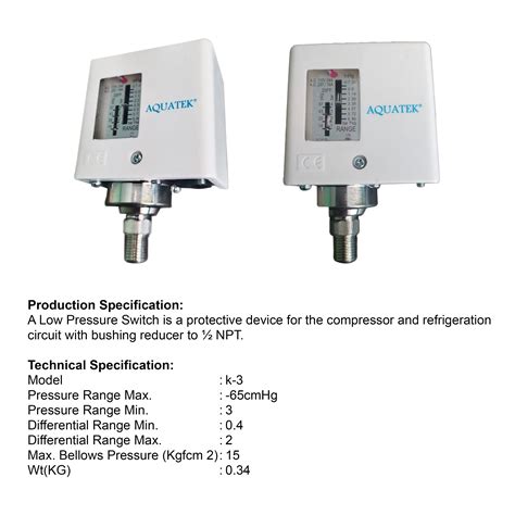 fannico  pressure switch  kg  adaptor aquatek  pressue