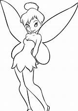 Coloring Drawing Tinkerbell Pages Easy Disney Sketch Drawings Color Bell Tinker Kids Draw Fairy Sketches Print Simple Cartoon Printable Cute sketch template
