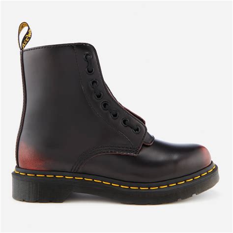 dr martens womens  pascal front zip arcadia leather  eye boots cherry red  uk