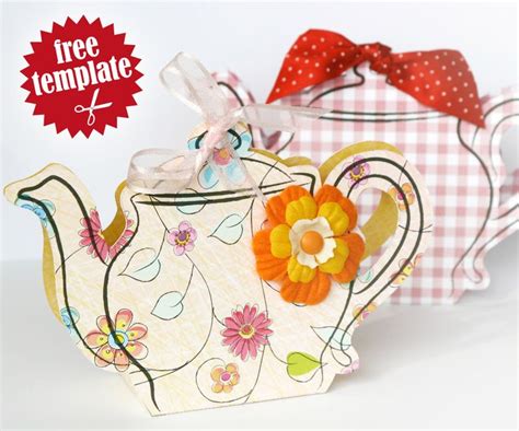 template teapot gift box partytjietyd pinterest