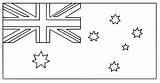 Flag Coloring Australian Zealand Colouring Geography sketch template