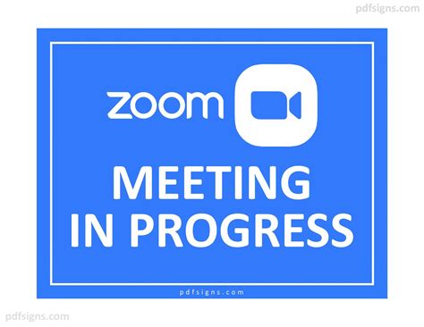 zoom meeting  progress sign   signs  printable