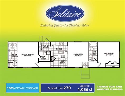 single wide floorplans solitaire homes    trailer