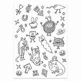 Stickers Colouring Color Insects Monsters X132 Activity Pattern sketch template