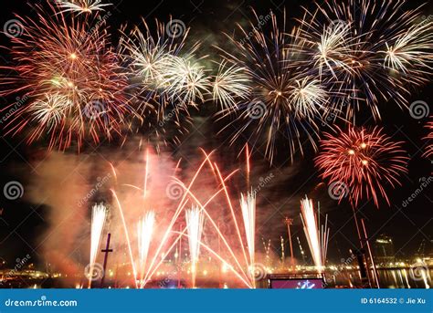 singapore fireworks festival celebration stock photography image