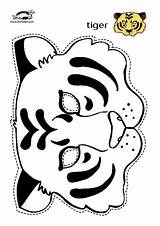 Tiger Mask Printable Animal Masks Crafts Easy Kids Drawing Scouts Print Head Templates Template Cub Coloring Cut Jungle Krokotak Colour sketch template