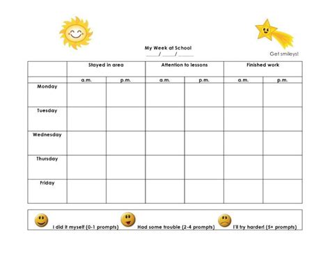 behavior charts printable  kids behavior chart printable