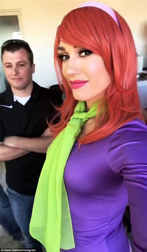 gwen stefani dresses like scooby doo s daphne with red wig daily mail