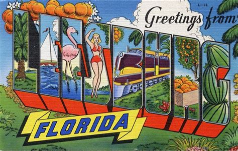 Greetings From Leesburg Florida Large Letter Postcard