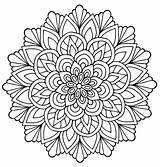 Mandala Flower Leaves Tattoo Mandalas Coloring Flowers Print sketch template