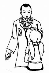 Pediatrician Coloring Pages Patient sketch template