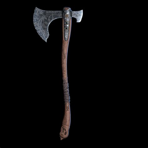 kratos god  war game art vikings weapons artwork swords blade