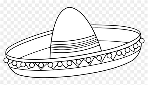 medium image sombrero coloring page  transparent png clipart