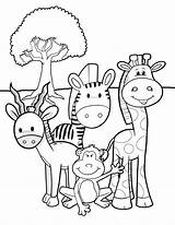 Coloring Pages Animal Kids Safari Zoo Animals Printable Jungle Choose Board Friends sketch template