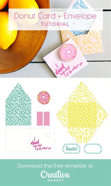 fun donut card  envelope tutorial creative market blog