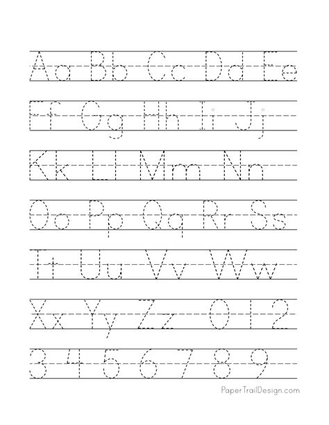 alphabet writing practice  printable